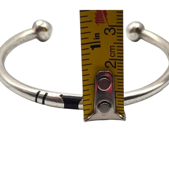 Bracelet Sterling Silver 925 Artisan Mark VII Cuff 0.8 oz Fits Size 6.5 - Picture 8 of 10
